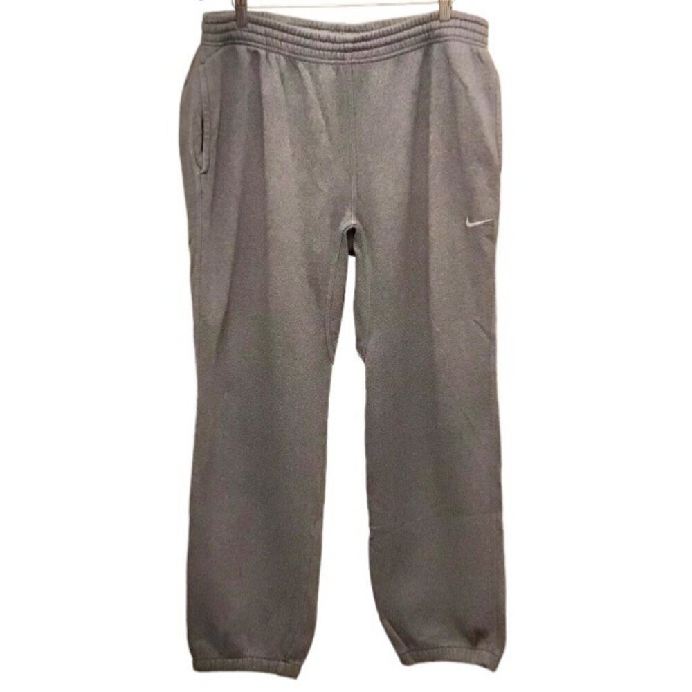 Nike XXL Men’s Sweat Pants Gusset Crotch Gray Pockets Logo Drawstring